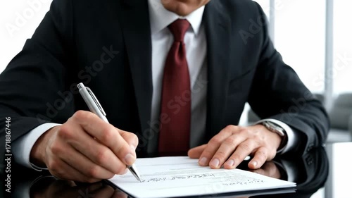 Businessman Signing Contract Document, Agreement, Close-up