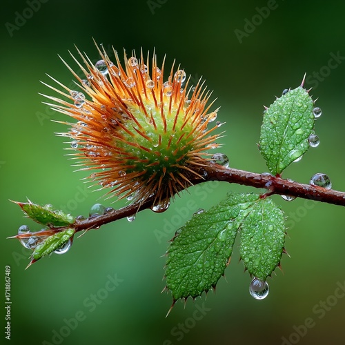 Dew-Kissed Thistle - A Close-Up of Natures Beauty After the Rain.