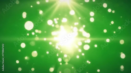 Bright Green Bokeh with Light Leaks and Flare Effect