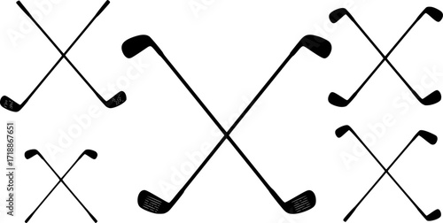 Crossed golf club silhouette vector, golf club icon
