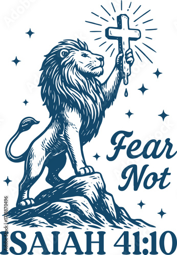 fear not isaiah - Retro Christmas christianity t-shirt design, Merry Xmas Funny quotes Holiday Sublimation, fuuny vintage animals santa claus
