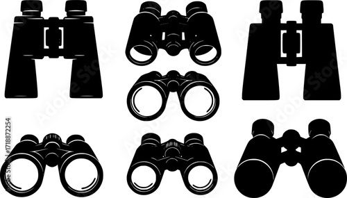 binocular silhouette vector, binoculars icon
