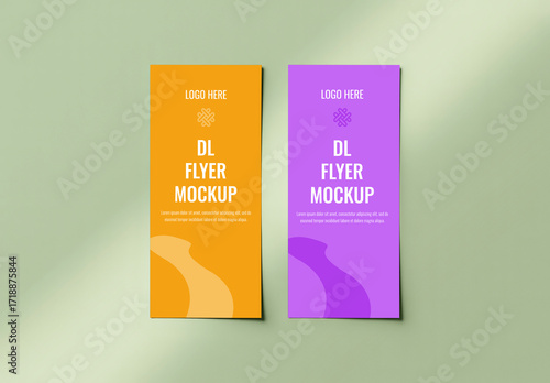 DL Flyer Mockup with Realistic Shadows