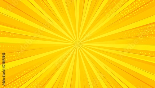 Yellow radiating comic book background
