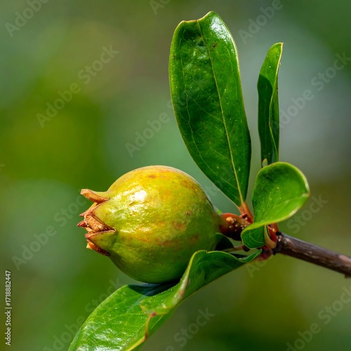 Pomegranate fruit on branch