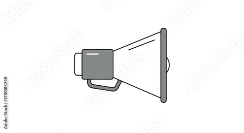 Simple Line Art Megaphone Illustration for Announcements, Promotions, and Advocacy Campaigns, Ideal for Digital Marketing, Public Relations, and Social Media Engagement