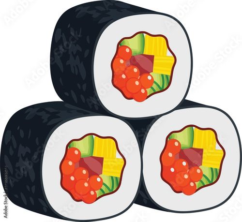 Delicious sushi rolls japanese cuisine asian food fresh dish