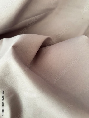 Soft Beige Fabric with Natural Wrinkle Texture