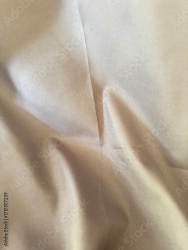 Soft Beige Fabric with Natural Wrinkle Texture