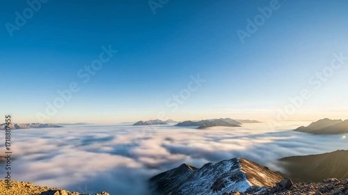 Majestic Mountain View Above the Clouds.