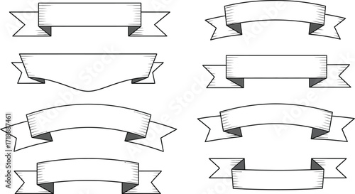 Vintage ribbon banner vector design elements collection