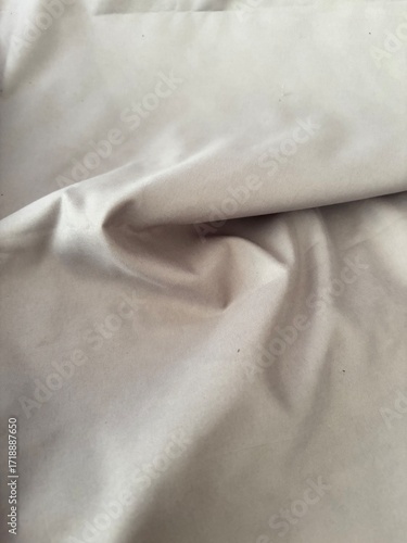 Soft Beige Fabric with Natural Wrinkle Texture