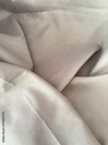 Soft Beige Fabric with Natural Wrinkle Texture