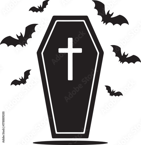 coffin silhouette spooky vector design