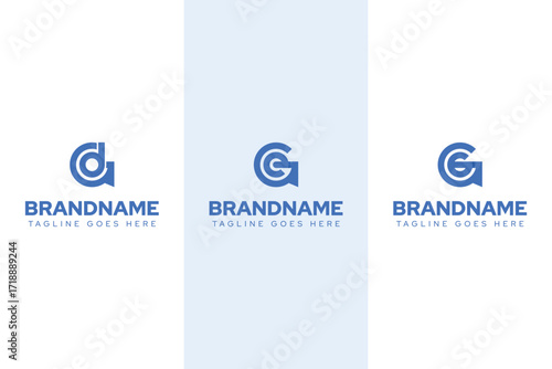 Letters GD GE GG Monogram Logo Set, for brand with DG EG GG initials