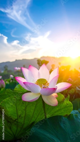 Lotus flower in sunlight