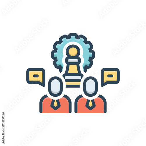 Color illustration icon for consulting strategy