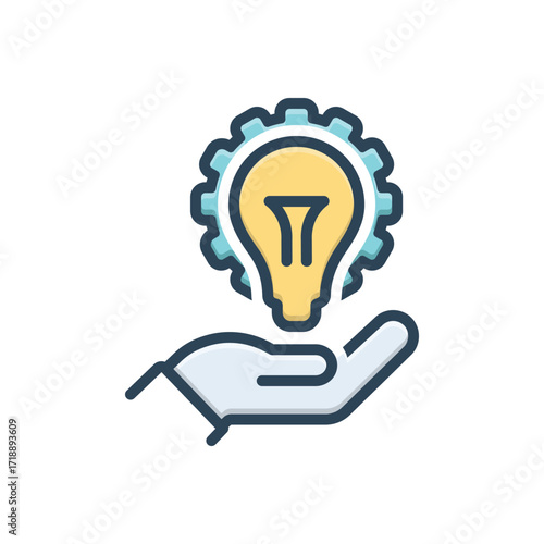 Color illustration icon for innovation solutions