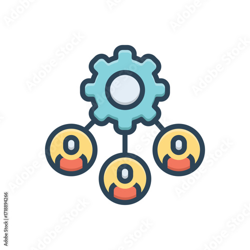 Color illustration icon for stakeholder engagement