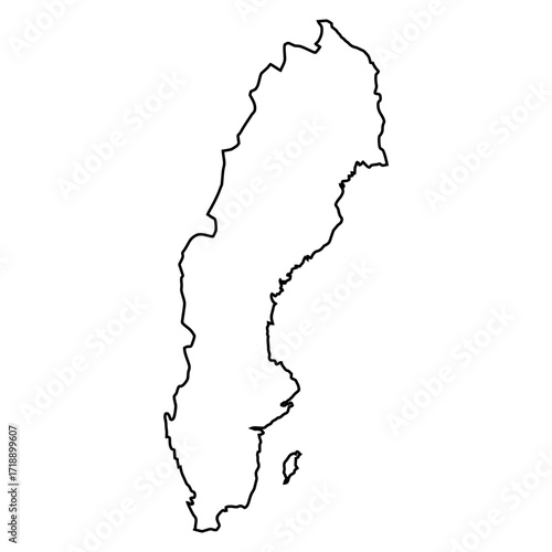 map of sweden line