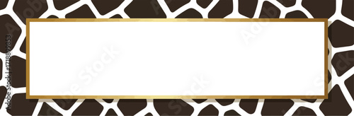 Rectangle frame with giraffe print on a white background design editable stock