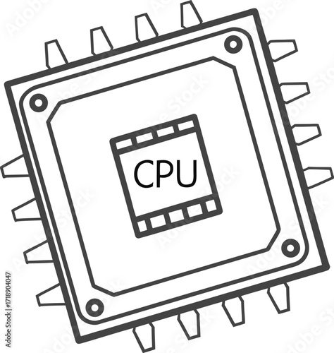 CPU Chip – Central Processing Unit Illustration