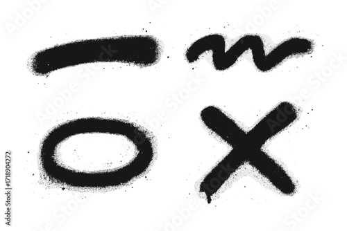 Urban graffiti grunge rough underline brushstroke, bold sprayed freehand stripe and paint shapes, street art doodle scribble vector, black spray paint design set