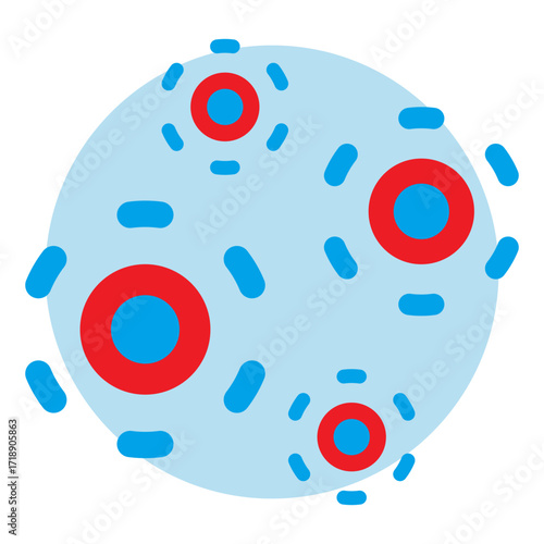 Star shaped Bacteria Icon Abstract Microbiology Illustration