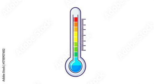 Thermometer temperature scale heat cold weather forecast medical tool measurement indicator illustration