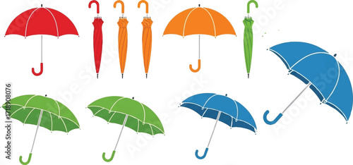 I see this second image also features a collection of umbrellas, but in different colors and arrangements compared to the first one: