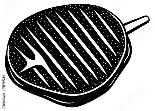 Steak Silhouette with Grill Marks, American Food SVG, PNG
