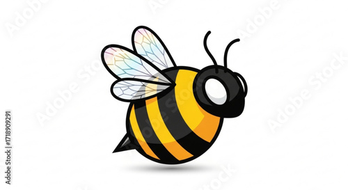 Cute cartoon bee illustration vector drawing honeybee insect flying bumblebee graphic design for kids style art