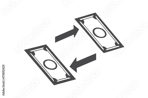 Currency Exchange Design With Euro and Dollar Coin Icon On White Background