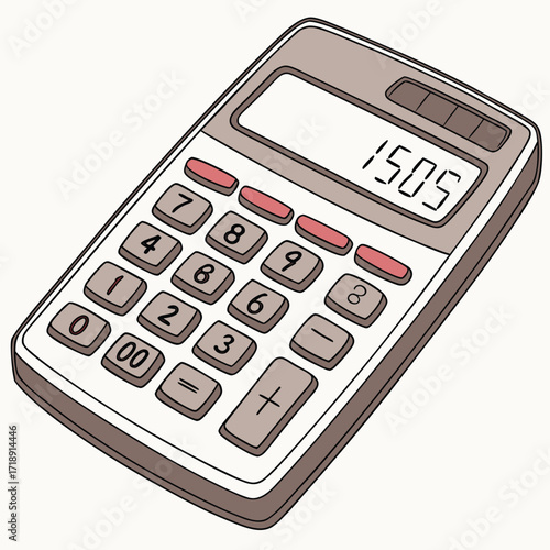 A simple cartoon illustration of a basic calculator with visible buttons