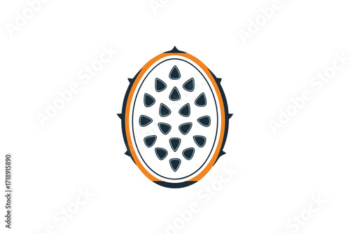 Detailed of a Dragon Fruit Slice on a White Background