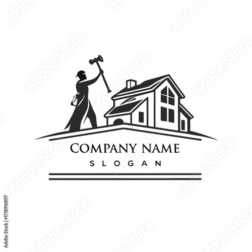 Judge striking gavel over house illustration representing legal property services