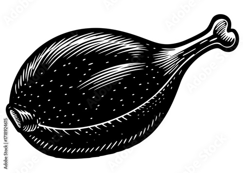 Roasted Turkey Leg Silhouette, Thanksgiving Food SVG, PNG