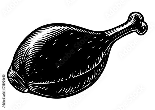 Roasted Turkey Leg Silhouette, Thanksgiving Food SVG, PNG