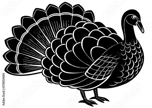 Stuffed Turkey Silhouette for Thanksgiving, American Food SVG, PNG
