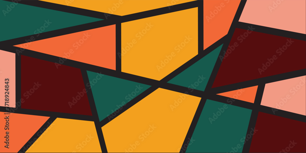 Fototapeta premium Abstract pattern of thick black lines geometric shapes