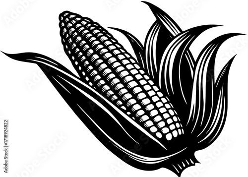 Corn on the Cob Silhouette, American Food SVG, PNG
