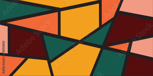 Abstract pattern of thick black lines geometric shapes