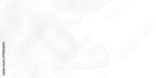 Topographic seamless map pattern with contour lines. Abstract geographic elevation design, lines sea map modern white background.	
