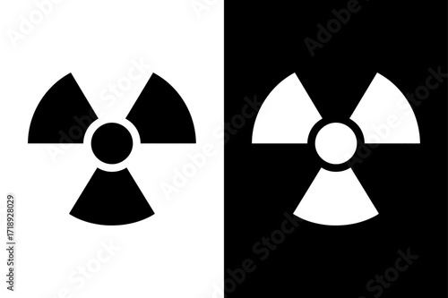 nuclear power symbol icon design black white background