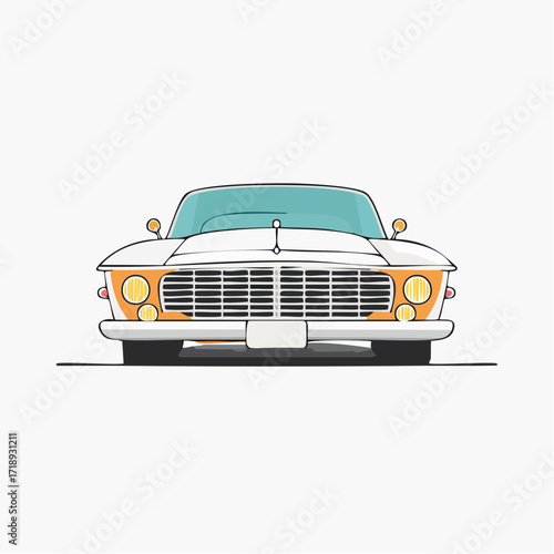 retro car isolated on white