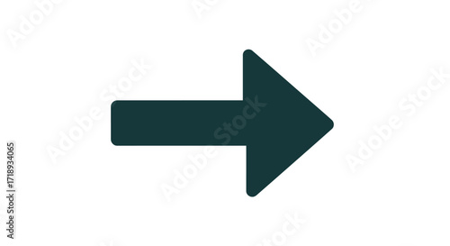 Simple dark green arrow pointing to the right on a white background.