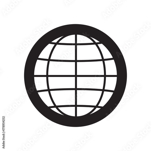 Globe Icon vector illustration, Go to web symbol icon, www symbol, Web icon, website, homepage icon set, earth clip art, globe symbol isolated white background