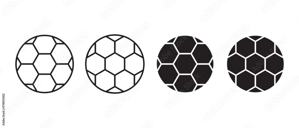 Obraz premium soccer balls icons set. in various styles isolated on white background.