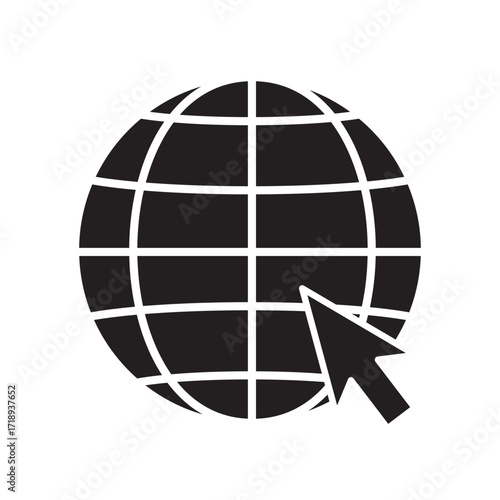 Globe Icon vector illustration, Go to web symbol icon, www symbol, Web icon, website, homepage icon set, earth clip art, globe symbol isolated white background