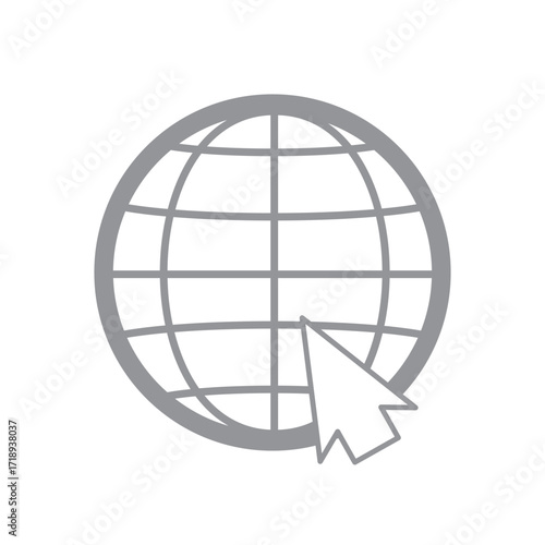 Click to go to website or internet line art icon for apps and websites